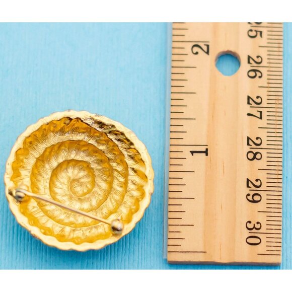 Vintage Gold Tone Spiral Brooch N20 - Picture 2 of 2